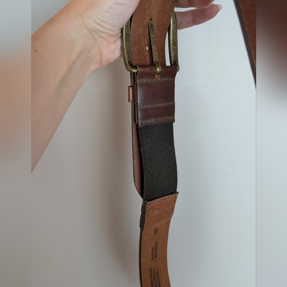 L.L. Bean Brown Leather Belt, Size 38 Made In UK - Picture 3 of 11
